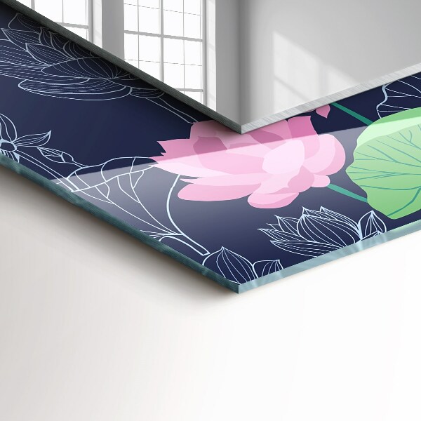 Specchio decoro Fiori di loto rosa