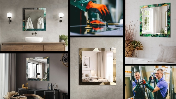 Specchio con cornice stampata Superficie metallica arrugginita