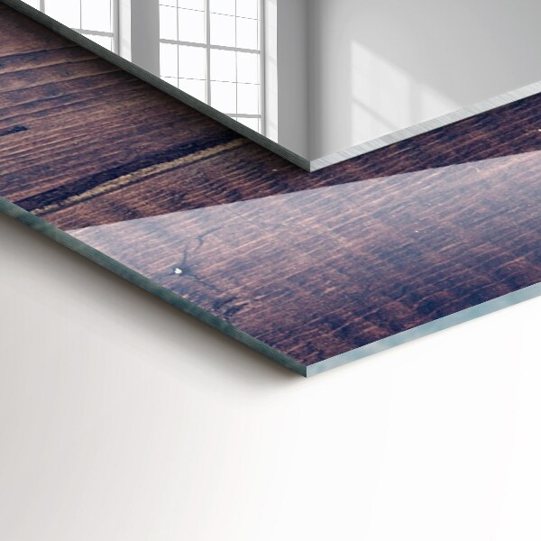 Specchio con cornice stampata Legno con tulipani rosa