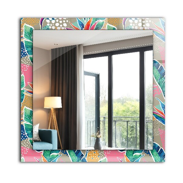 Specchio stampato Fiori e foglie