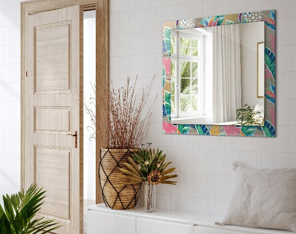 Specchio stampato Fiori e foglie