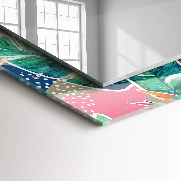 Specchio stampato Fiori e foglie