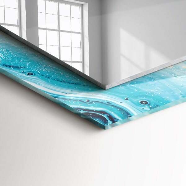 Specchio con cornice stampata Arte astratta blu