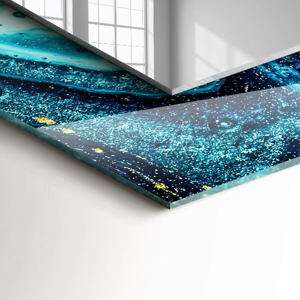 Specchio con cornice stampata Arte astratta blu