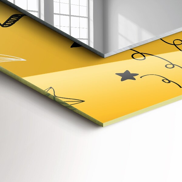 Specchio con cornice stampata Disegni di stelle varie