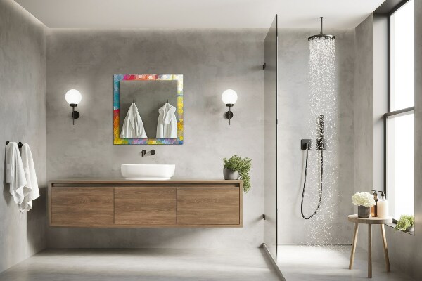Specchio con cornice stampata Mosaico astratto di colori