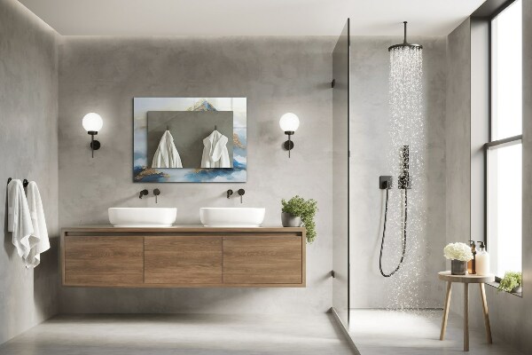 Specchio stampato Montagne nella nebbia