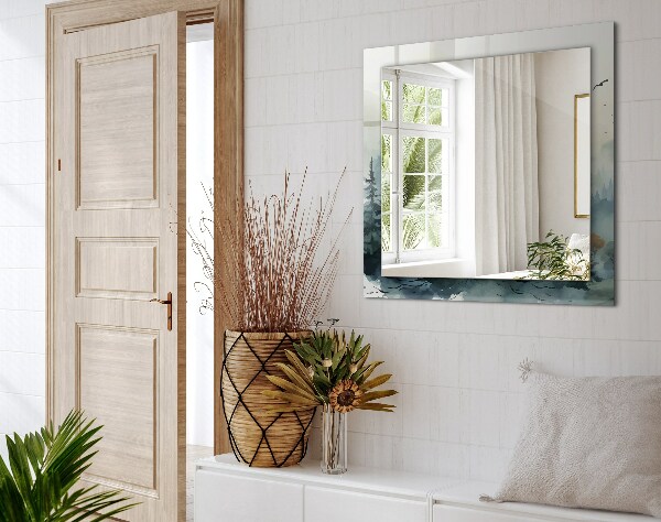 Specchio stampato Foresta nella nebbia