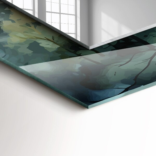 Specchio stampato Foresta nella nebbia