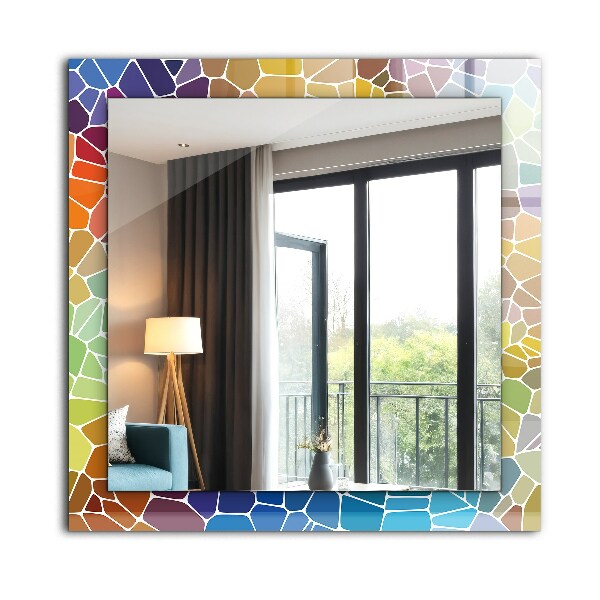 Specchio con cornice stampata Mosaico astratto colorato
