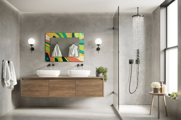 Specchio con cornice stampata Motivi astratti colorati