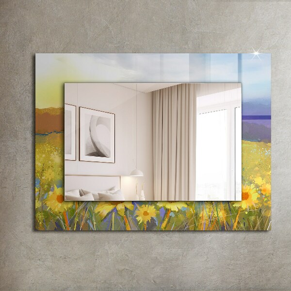 Specchio stampato Campo di girasoli