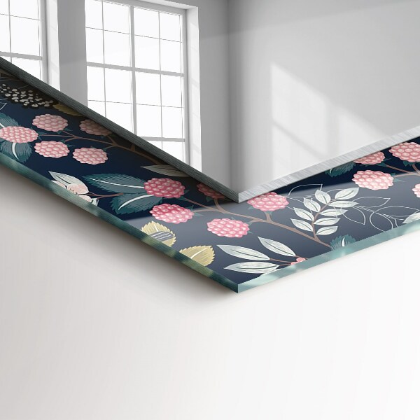 Specchio decoro Fiori foglie uccelli