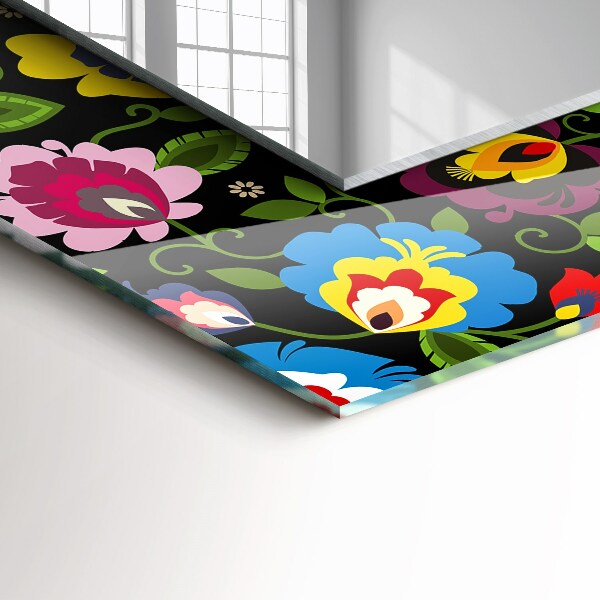 Specchio con cornice stampata Motivi popolari colorati