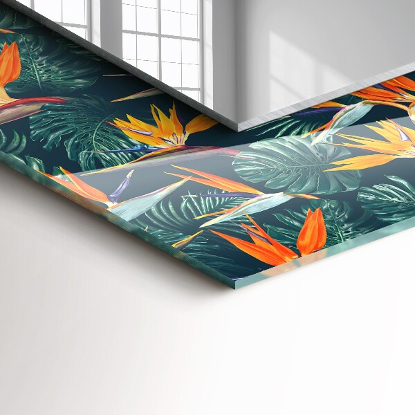 Specchio stampato Fiori e foglie