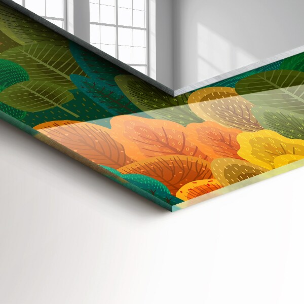 Specchio con cornice stampata Alberi d'autunno