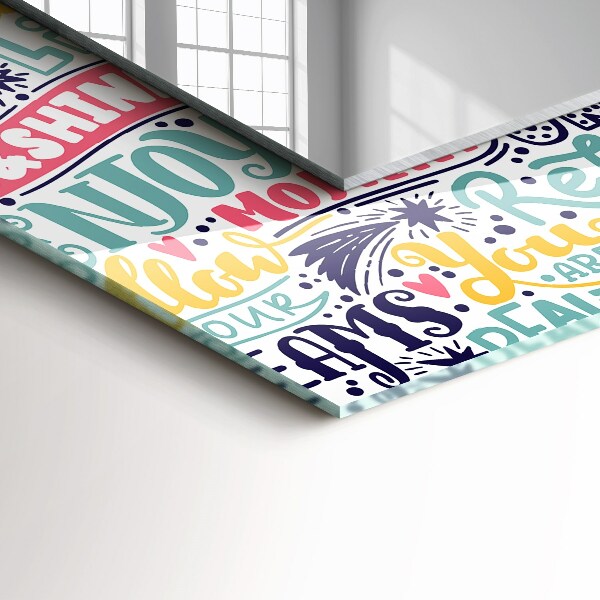 Specchio decoro Scritte motivazionali colorate