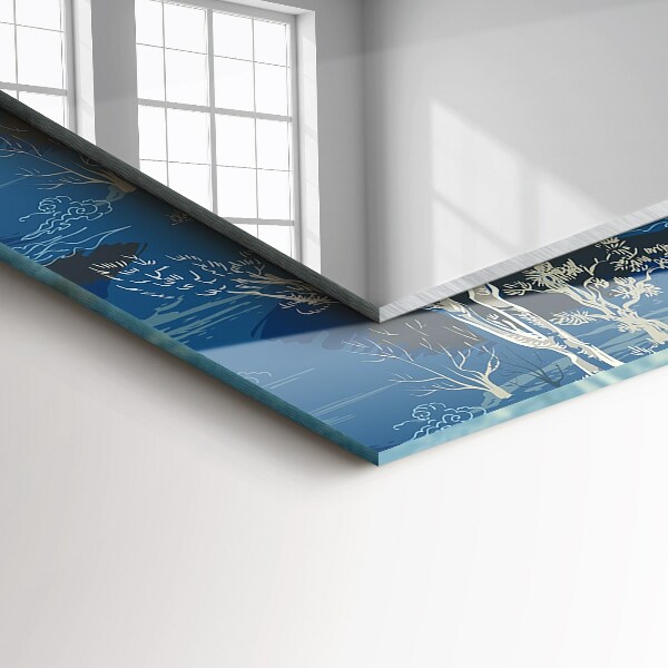 Specchio con cornice stampata Paesaggio arboreo