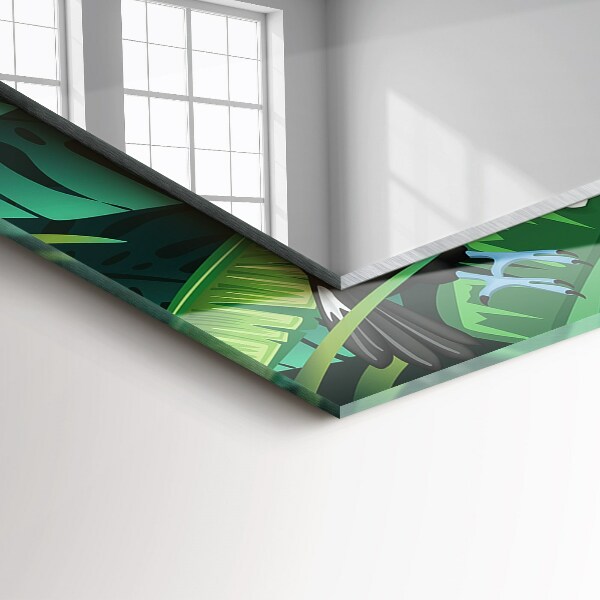 Specchio stampato Foglie di giungla di tucani