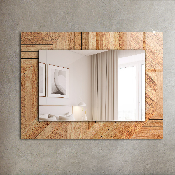 Specchio decoro Parquet di legno