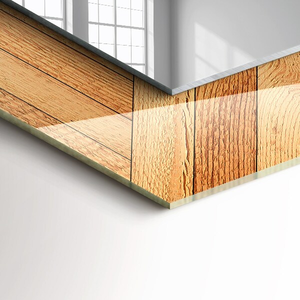 Specchio decoro Parquet di legno