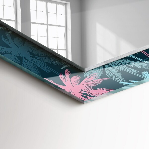 Specchio con cornice stampata Disegno a colori delle palme