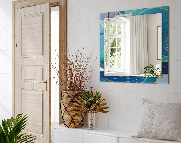 Specchio decoro Disegno di onde blu