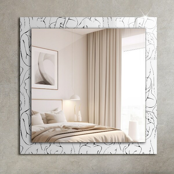 Specchio decoro Schizzo di sagome femminili