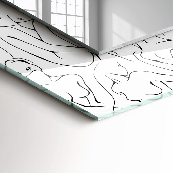 Specchio decoro Schizzo di sagome femminili