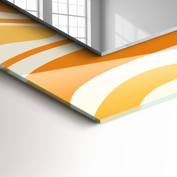 Specchio con cornice stampata Motivi astratti arancioni