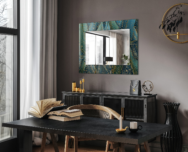 Specchio stampato Linee di foglie