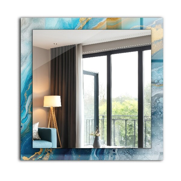 Specchio con cornice stampata Resina astratta di marmo