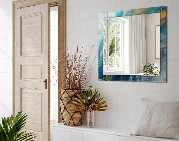 Specchio con cornice stampata Resina astratta di marmo