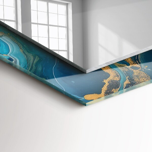 Specchio con cornice stampata Resina astratta di marmo