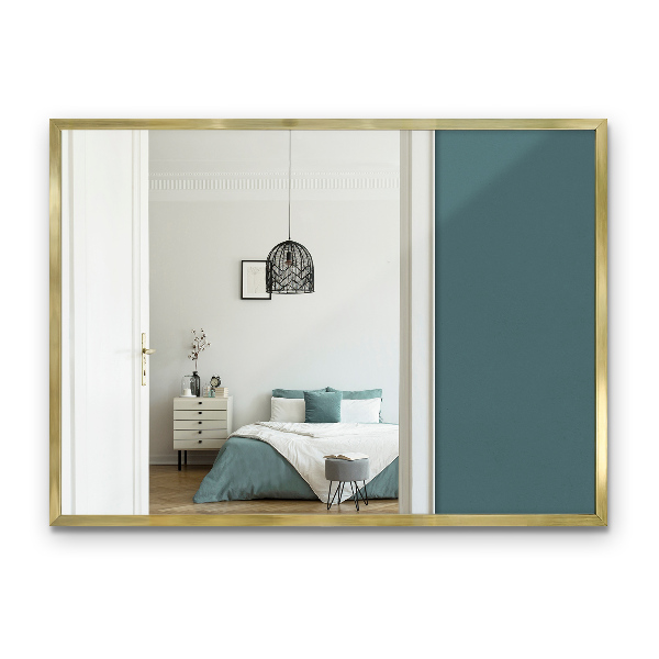 Specchio minimalista rettangolare con cornice dorata 70x50 cm