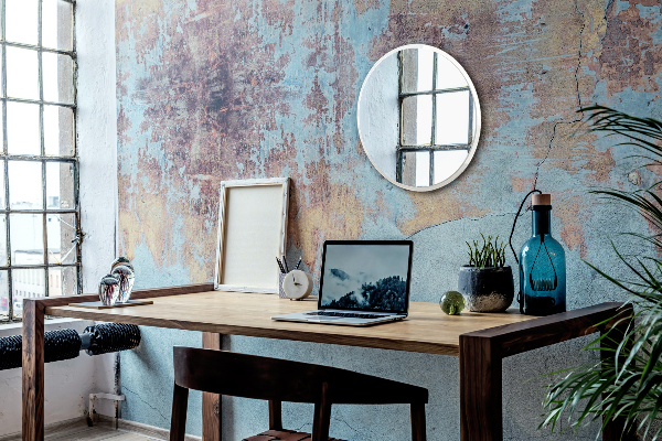 Specchio decorativo rotondo cornice bianca fi 100 cm