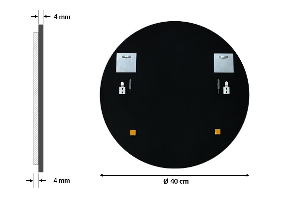 Specchiera bagno rotondo nero fi 40 cm