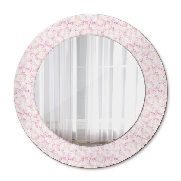 Specchio tondo con cornice stampata Petali di fiori