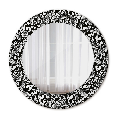 Specchio tondo con cornice stampata Ornamento