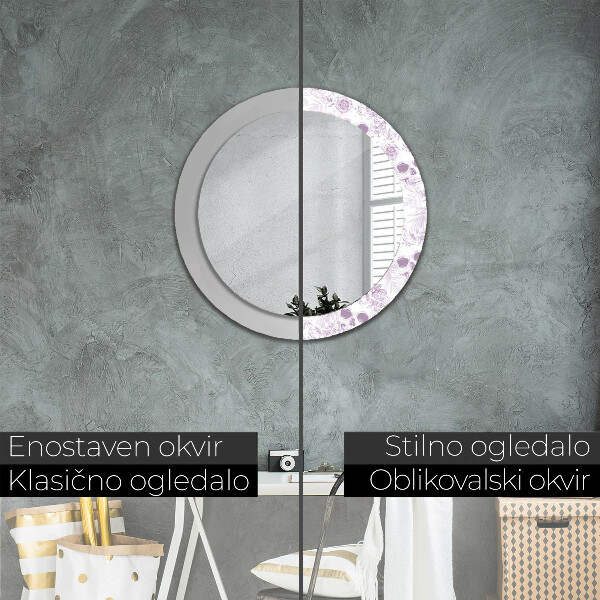 Specchio tondo con cornice stampata Teschi