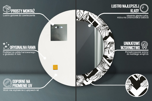 Specchio tondo decoro Colibrì