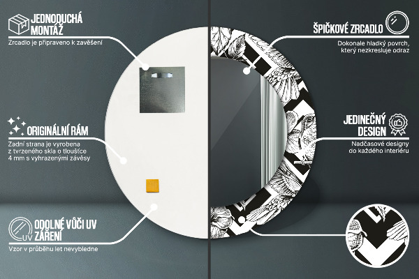 Specchio tondo decoro Colibrì