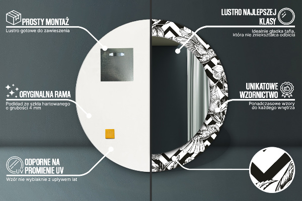 Specchio tondo decoro Colibrì