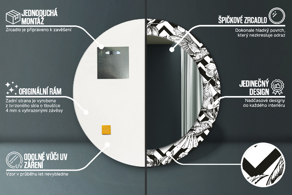 Specchio tondo decoro Colibrì