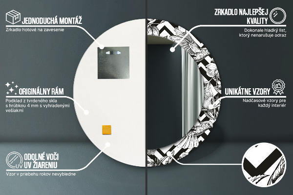 Specchio tondo decoro Colibrì