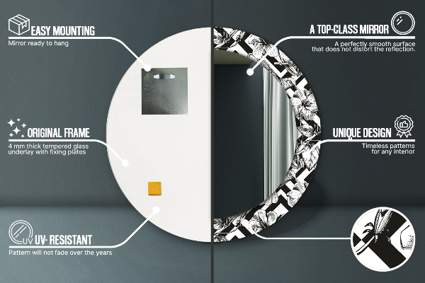 Specchio tondo decoro Colibrì