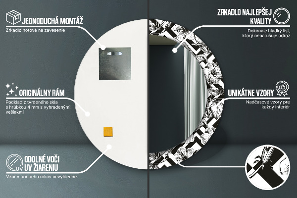 Specchio tondo decoro Colibrì