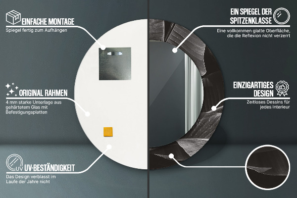 Specchio tondo decoro Palme tropicali