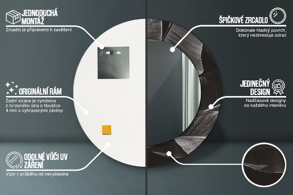 Specchio tondo decoro Palme tropicali
