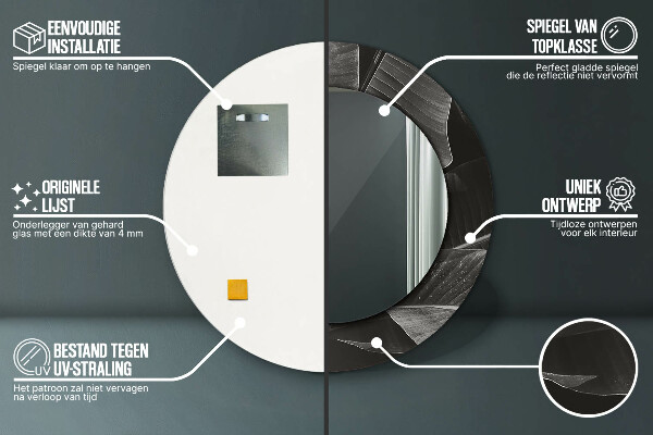 Specchio tondo decoro Palme tropicali